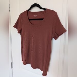 Maurices Women's Size L 24/7 Crew Neck Cotton Blend Ribbed Tee